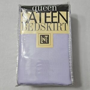 NEW Linens 'N Things Queen size 100% combed cotton sateen box pleat skirt Lilac